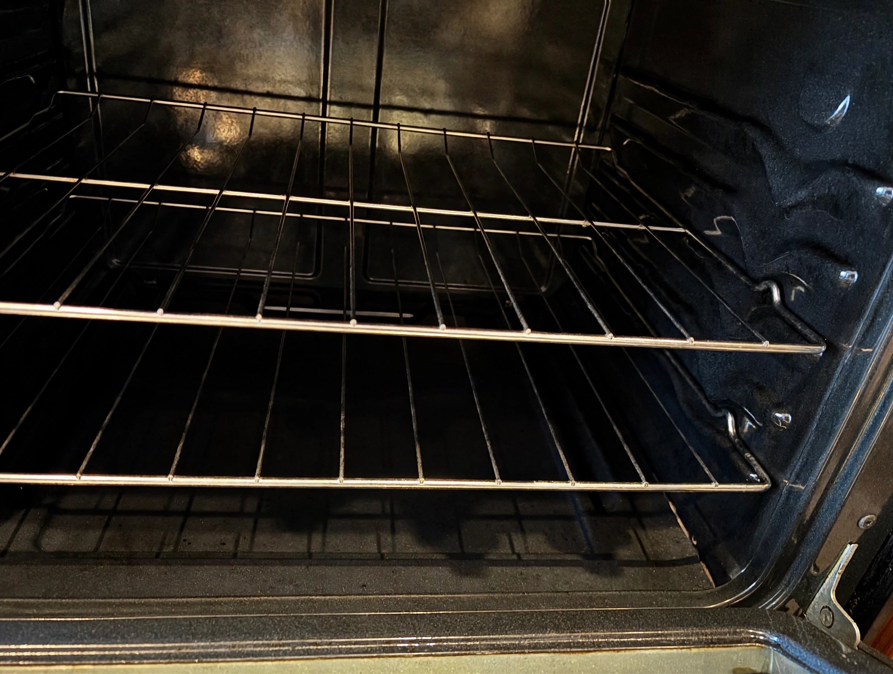 Oven interior after a deep clean